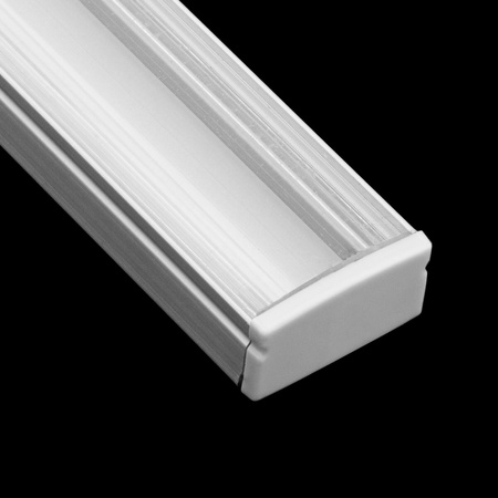 Profil Aluminiowy do LED KM36 Srebrny Natynkowy 2m + Przesłona przezroczysta + Zaślepki