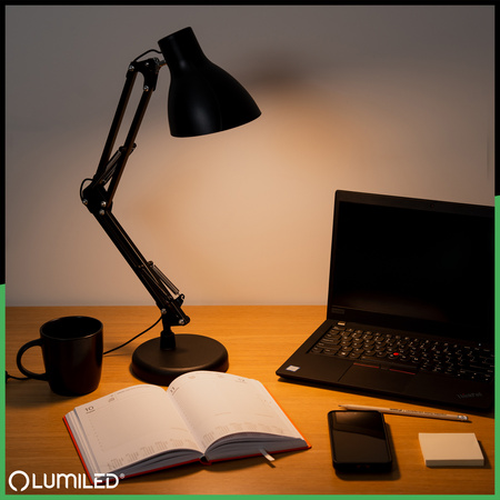 Lampka Biurkowa Stołowa LED 7W CCT Ściemnialna Marti Czarna Lumiled