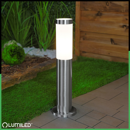 Lampa Ogrodowa Zewnętrzna E27 INOX SŁUPEK 45cm Lilium LUMILED