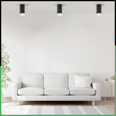 Lampa Sufitowa Reflektor LED Oprawa Spot Tuba GU10 IP44 ADERO Czarna Lumiled