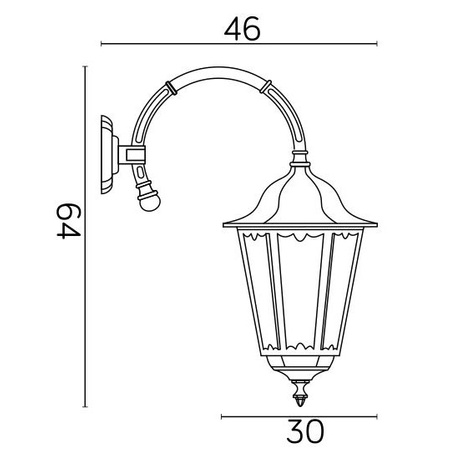 Lampa Ogrodowa Zewnętrzna Elewacyjna KINKIET LED Retro Maxi K 3012/1/BD E27 Su-Ma