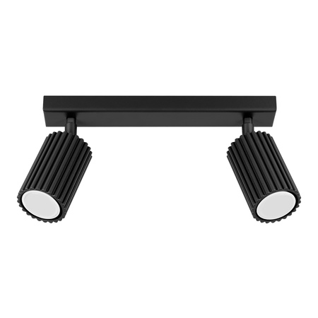 Lampa Sufitowa Reflektor Tuba Spot 2x GU10 Czarna Karbon Deep Space SL.1580 Sollux