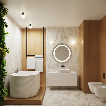 Kinkiet Łazienkowy Lampa Ścienna G9 Okrągła Czarny Nowoczesna Matowa IP44 Halo Sollux