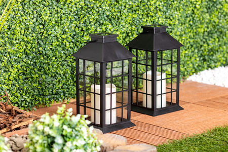 Lampion Ogrodowa LED Solarna Wisząca LATARENKA 32cm Czarna