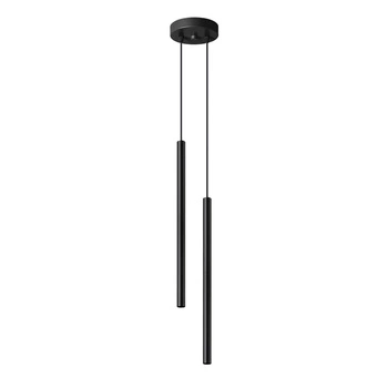 Lampa Sufitowa Wisząca Zwis 2x G9 Tuba Żyrandol Tubularna Czarna Nowoczesna Pastelo Sollux