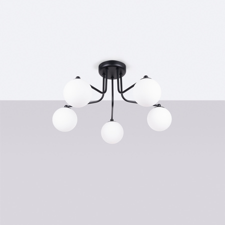 Lampa Wisząca Sufitowa Żyrandol 5x G9 Czarna Biała Astral French Sky SL.1663 Sollux