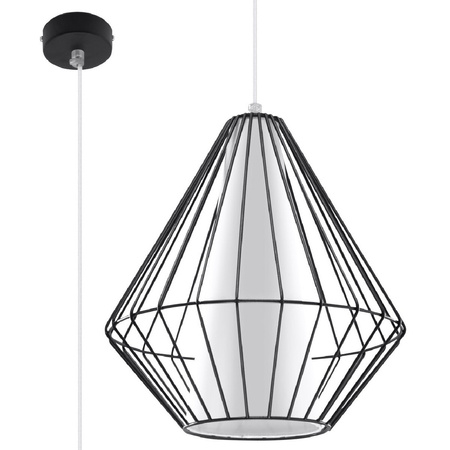 Lampa Sufitowa LED Wisząca DEMI E27 Czarna Druciana SOLLUX