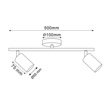 Oprawa Ścienno-Sufitowa Reflektor Punktowy 2x GU10 Złota GOLDI Sanico Goldlux