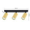 Lampa Sufitowa Spot Tuba Reflektor Oprawa Halogenowa 3x GU10 Ruchomy Czarny Złoty Lucerno Masterled
