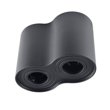 Oprawa sufitowa natynkowa Hadar R2 2xGU10 ruchoma okrągła czarna