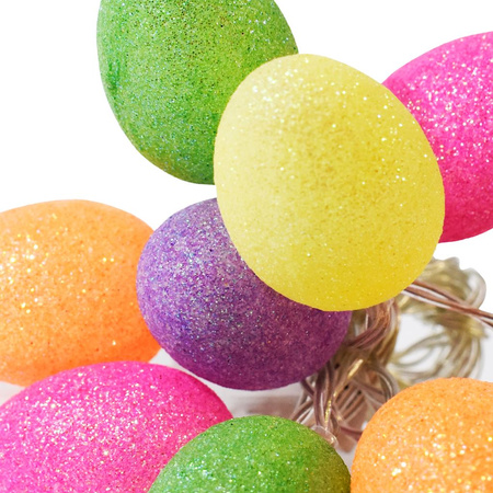 Girlanda świetlna świąteczna Lampki LED na baterie Brokatowe jajka wielkanocne 10x LED MILAGRO EKD4925