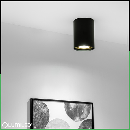 Oprawa Natynkowa HALOGENOWA Spot Tuba Ruchoma GU10 Okrągła Czarno-Złota 115mm AMAT-L LUMILED