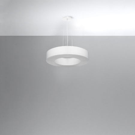 Lampa Sufitowa Wisząca Zwis 5x E27 Żyrandol Okrągła Biała Minimalistyczna Saturno Sollux