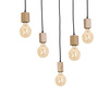 Lampa wisząca JACK 5xE27 Naturalne Drewno Minimalistyczny Wygląd MLP583 Milagro Drewno