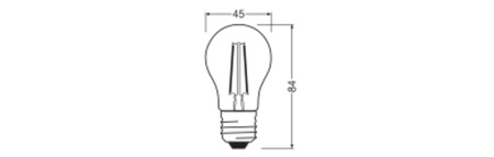 Żarówka LED P45 E27 1W = 15W 136lm 2700K Ciepła 300° Filament Performance Class Ledvance