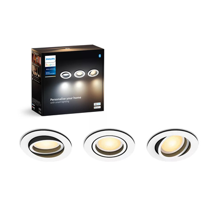 Oprawa Podtynkowa Wpuszczana LED Milliskin 3x 4,2W CCT Okrągła Ruchoma Biała PHILIPS HUE Bluetooth