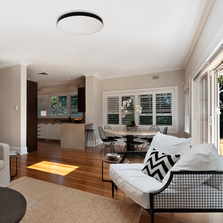 Plafon LED Lampa Sufitowa Natynkowa Czarny okrągły Maya 15W 33 cm 4000K IP44 Milagro