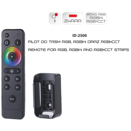 Pilot do taśm LED RGB / RGBW / CCT 4 strefy Volta ProVero