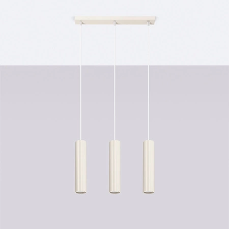 Lampa Wisząca Sufitowa Zwis Tuba Spot 3x GU10 Beżowa Karbon Deep Space SL.1594 Sollux