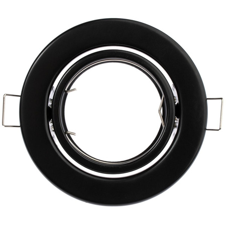 Oprawa HALOGENOWA Podtynkowa Ruchoma Okrągła AURELI Czarna Blacha MR16 GU10