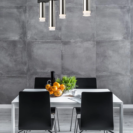 Lampa Sufitowa DIEGO 4xE27 Czarna Chrom LM-4.124/A Lamkur