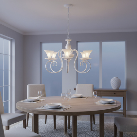 Lampa Wisząca Sufitowa Żyrandol GLORIA 5xE14 120cm - GOLDLUX (Polux)