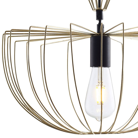 Lampa Sufitowa Wisząca Zwis E27 Złota Jasmina Sanico Goldlux