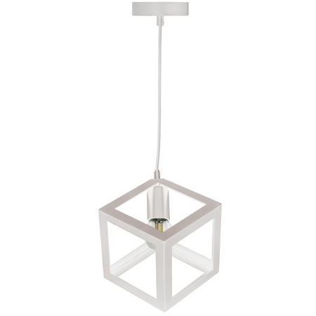 Lampa Wisząca Sufitowa Geometryczna IL MIO SWEDEN 1xE27 Biała - GOLDLUX (Polux)