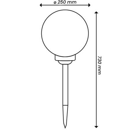 Lampa Solarna Ogrodowa LED Wbijana Biała Kula 25cm
