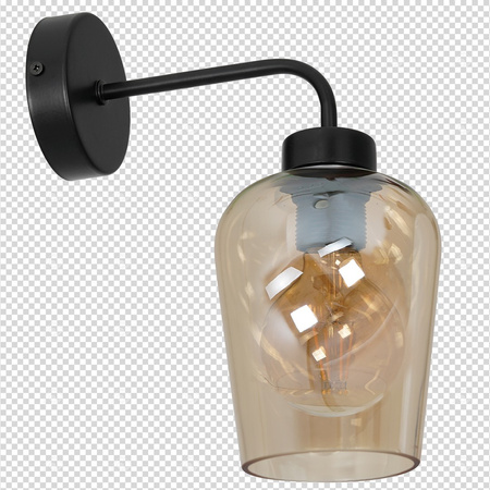 Lampa Ścienna Kinkiet SANTIAGO Bursztynowa 1xE27 Milagro