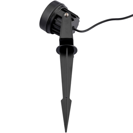 Lampa Solarna Ogrodowa LED 3000K IP65 Wbijana Czarna Kierunkowa 3x Reflektor RAGUS LUMILED