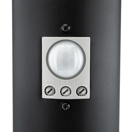 Lampa Ogrodowa Zewnętrzna E27 CZARNY SŁUPEK 65cm z Czujnikiem Ruchu i Zmierzchu