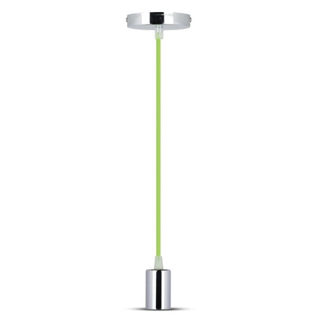 Lampa Wisząca Oprawa E27 Chromowy klosz z zielonym kablem VT-7338 V-TAC