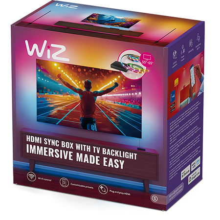 Inteligentna Taśma LED RGBIC do Monitora Telewizora TV 75"-85" z HDMI Sync Box Wi-Fi WiZ