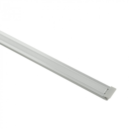 Profil Aluminiowy LED Wpuszczany Podtynkowy Anodowany 2m z Kloszem Mroźnym do Taśm LED + Zaślepki seria PW Ecolight