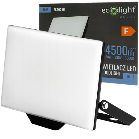 Naświetlacz LED Lampa Reflektor 50W 4500lm 6500K Zimna IP65 NL-2 Ecolight