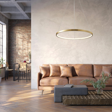 Lampa Sufitowa LED Wisząca Zwis 20W 2600lm 4000K Neutralna 120° Złota LEA Sanico Goldlux