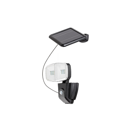 Lampa Ogrodowa Zewnętrzna Solarna Kinkiet Elewacyjny LED 12W 700lm 4000K IP44 z Czujnikiem Ruchu i Zmierzchu Czarny Nowoczesny Zlarin Rabalux