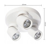 Lampa Sufitowa Ścienna TIMO Kinkiet Reflektor Oprawa Halogenowa Ruchoma 3xGU10 Biały Okrągły LVT
