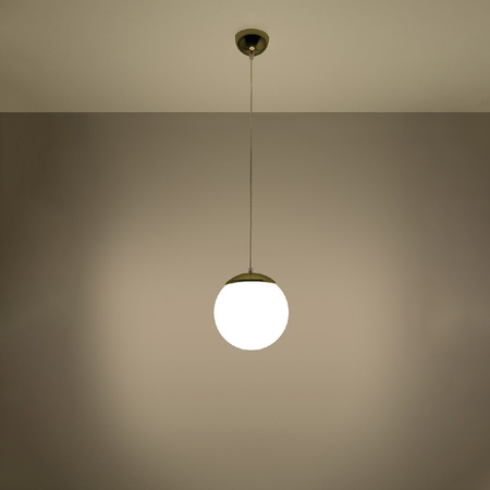 Lampa Sufitowa Wisząca Zwis Kula E27 Kulista Biała Złota Minimalistyczna Ugo Sollux