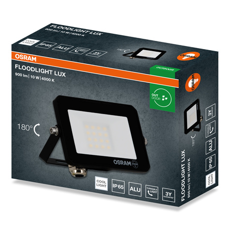 Naświetlacz LED Halogen Zewnętrzny Reflektor 10W 4000K 900lm IP65 FLOODLIGHT LUX OSRAM