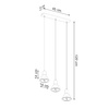 Lampa Sufitowa Oprawa Natynkowa SPOT TUBA 3x ES111 Wisząca Zwis Geometryczna Czarna Nowoczesna Tazila Sollux