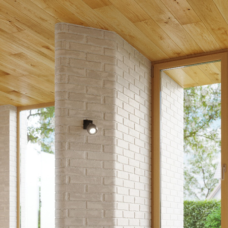 Lampa Ścienna Oprawa Natynkowa Reflektor GU10 Ruchoma Minimalistyczna Kulista Czarna Nowoczesna Oculare Sollux