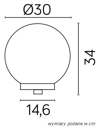 Lampa Oprawa Ogrodowa Zewnętrzna KULA LED Kule Classic G 300 Z 35 E27 34cm Su-Ma