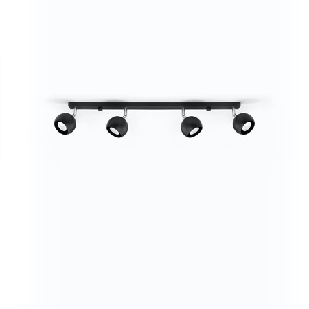 Lampa Sufitowa Oprawa Natynkowa Reflektor 4x GU10 Ruchoma Minimalistyczna Kulista Czarna Nowoczesna Oculare Sollux