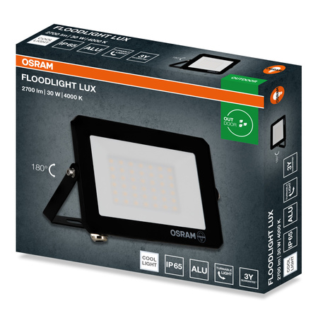 Naświetlacz LED Halogen Zewnętrzny Reflektor 30W 4000K 2700lm IP65 FLOODLIGHT LUX OSRAM