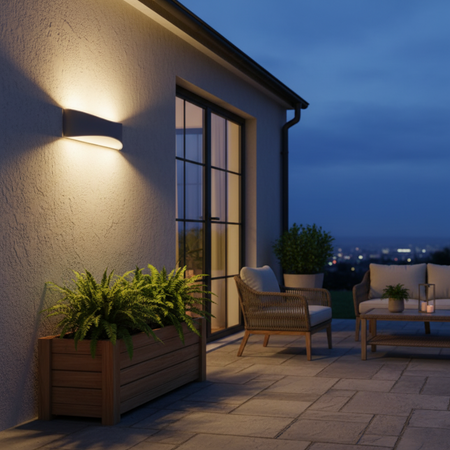 Lampa Ogrodowa Zewnętrzna Kinkiet Elewacyjny 7W 796lm 4000K IP65 Antracyt Minimalistyczny Birmingham Rabalux