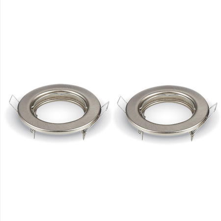 Oprawa Sufitowa Podtynkowa Oczko GU10 Okrągła Satynowy Nikiel VT-778 V-TAC 2szt.