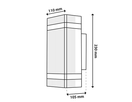 Lampa Ogrodowa Kinkiet Elewacyjny góra dół GU10 Czarny Aluminium HEDERA LUMILED