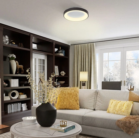 Plafon LED Lampa Sufitowa Natynkowa 72W 7500lm 2700-6000K CCT + RGB Czarna Ściemnialna + Pilot EDGE Videx